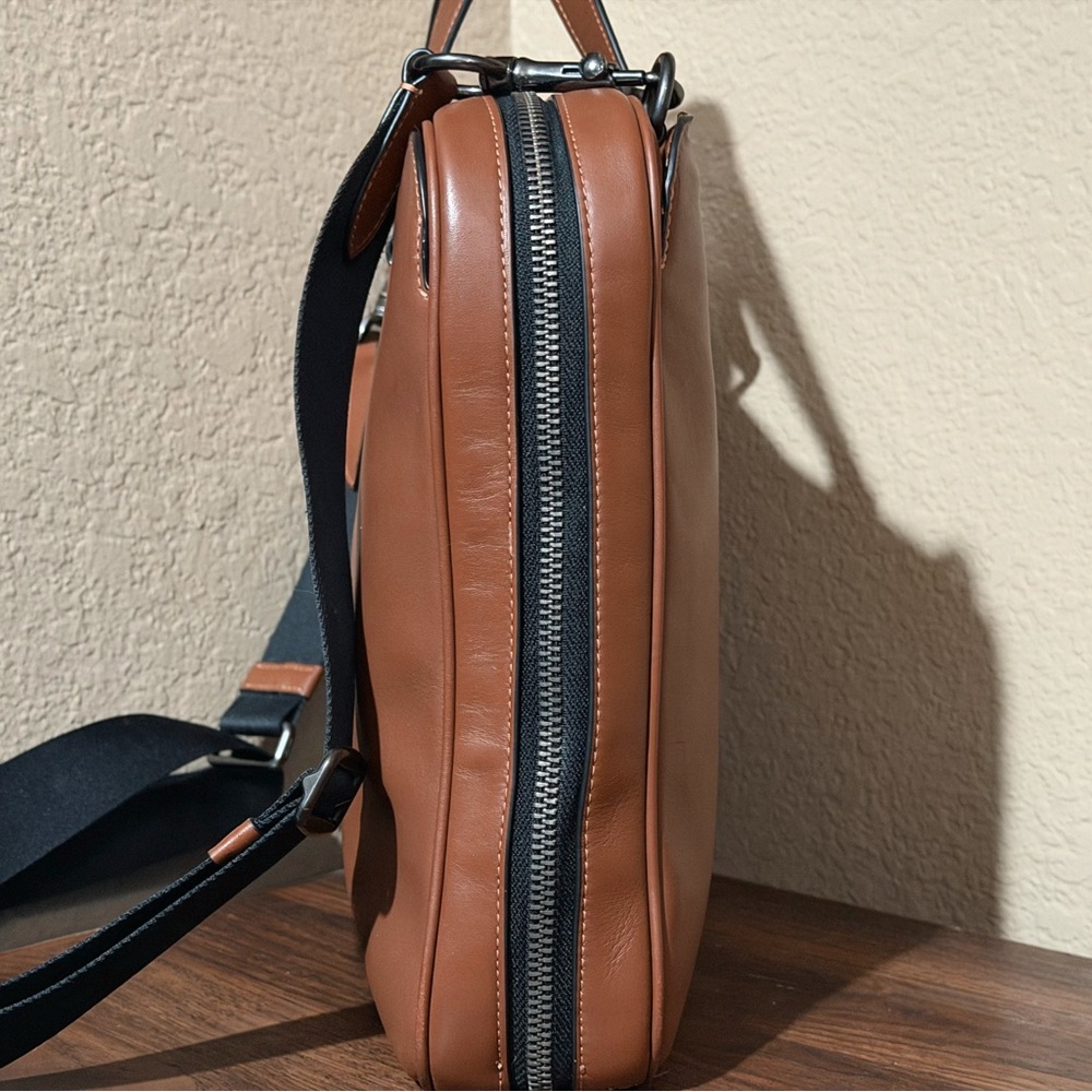 Coach Graham Slim Brief / Laptop Bag – Smooth Calf Leather in Saddle Brown - Picture 5 of 11